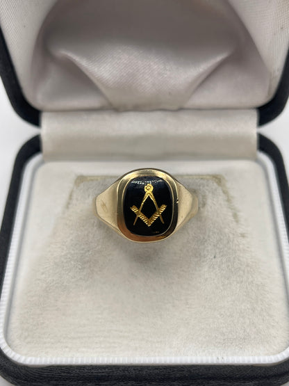 9ct gold Masonic signet ring
