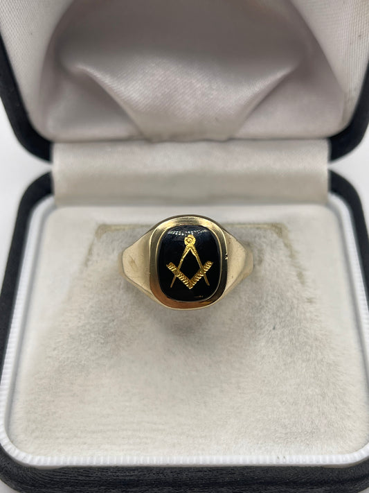 9ct gold Masonic signet ring