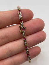 Load image into Gallery viewer, 9ct gold ruby and diamond bracelet
