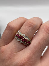 Load image into Gallery viewer, 9ct gold ruby and diamond ring
