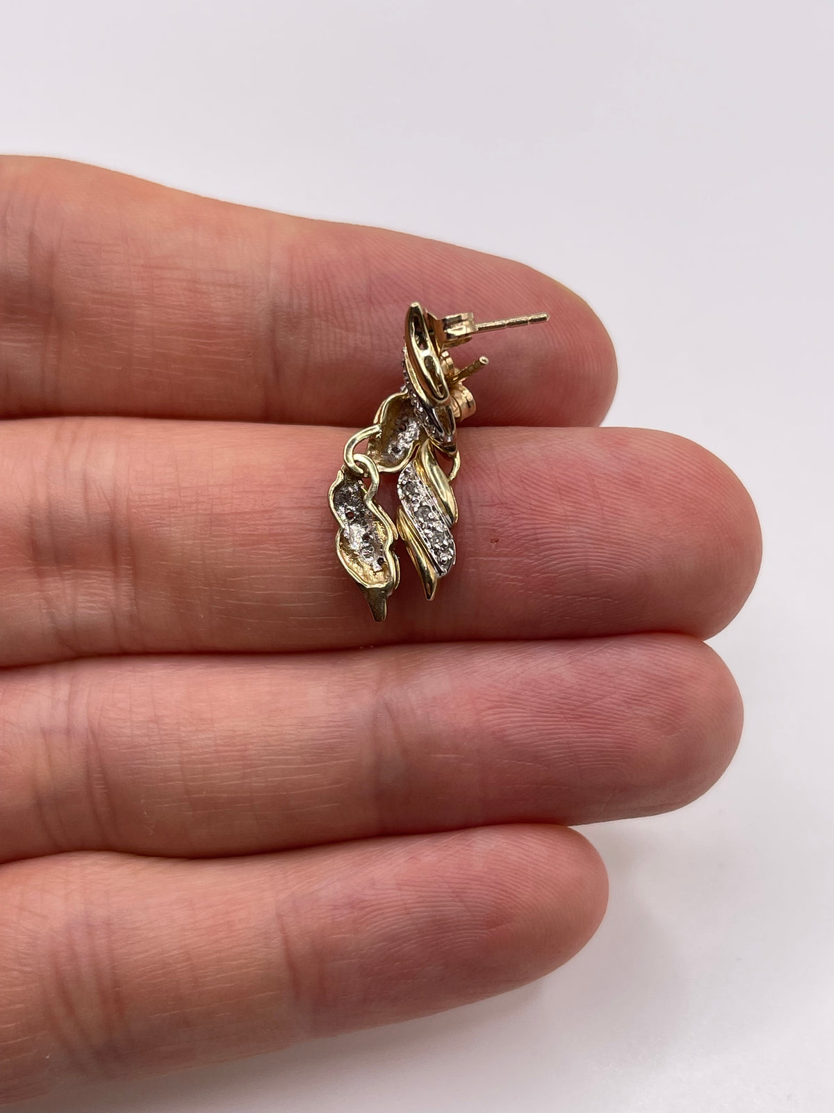 9ct gold diamond earrings