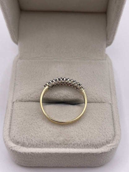 9ct gold sapphire and diamond ring