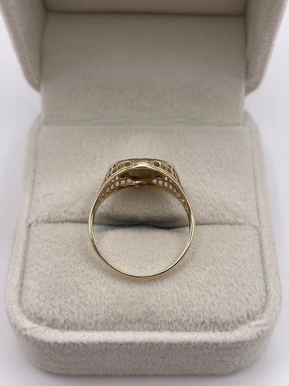 9ct gold coin ring