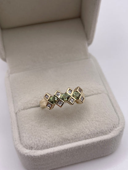 9ct gold sapphire cluster ring