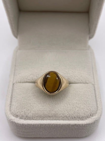9ct gold tigers eye ring