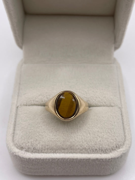 9ct gold tigers eye ring