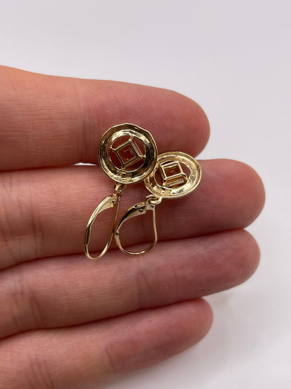 9ct gold citrine earrings