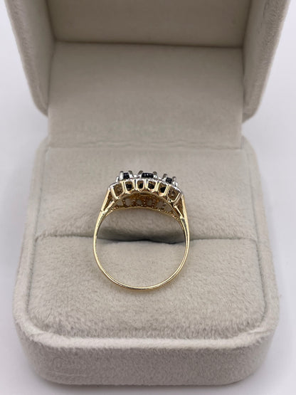 9ct gold sapphire and diamond ring