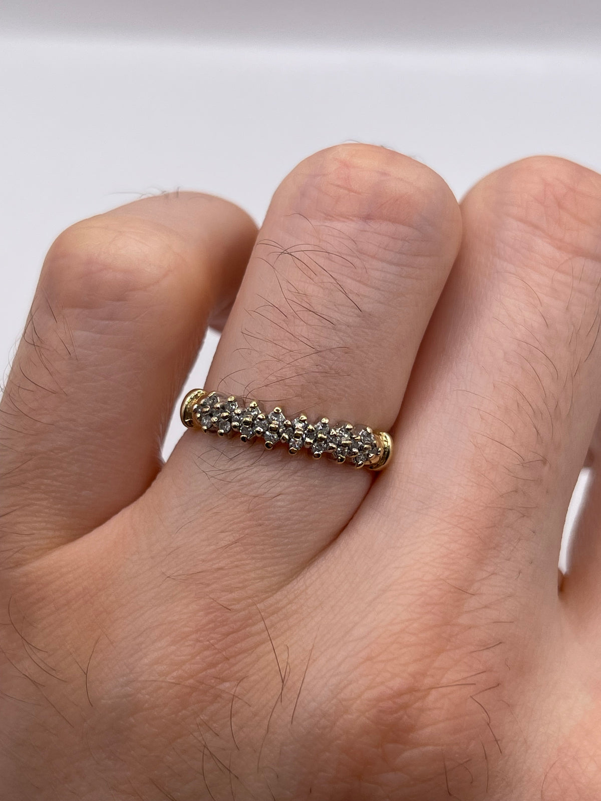 9ct gold diamond cluster ring