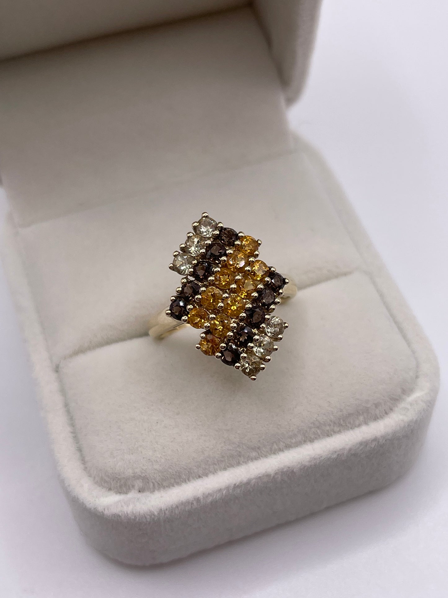 9ct gold multi gemstone ring