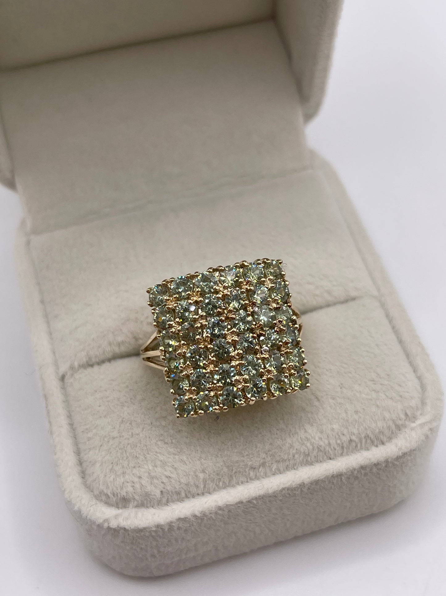 9ct gokd quartz cluster ring