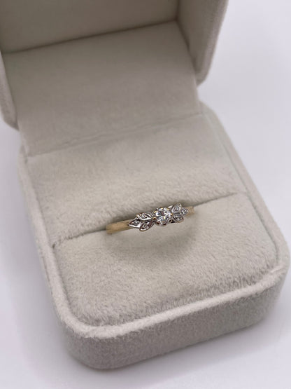9ct gold diamond cluster ring