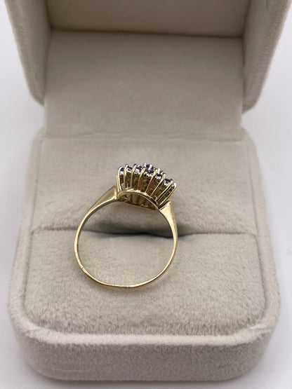 9ct gold amethyst and diamond ring