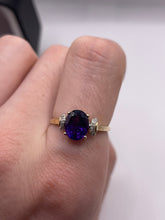 Load image into Gallery viewer, 9ct gold amethyst and diamond ring
