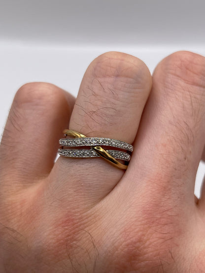 9ct gold diamond cluster ring