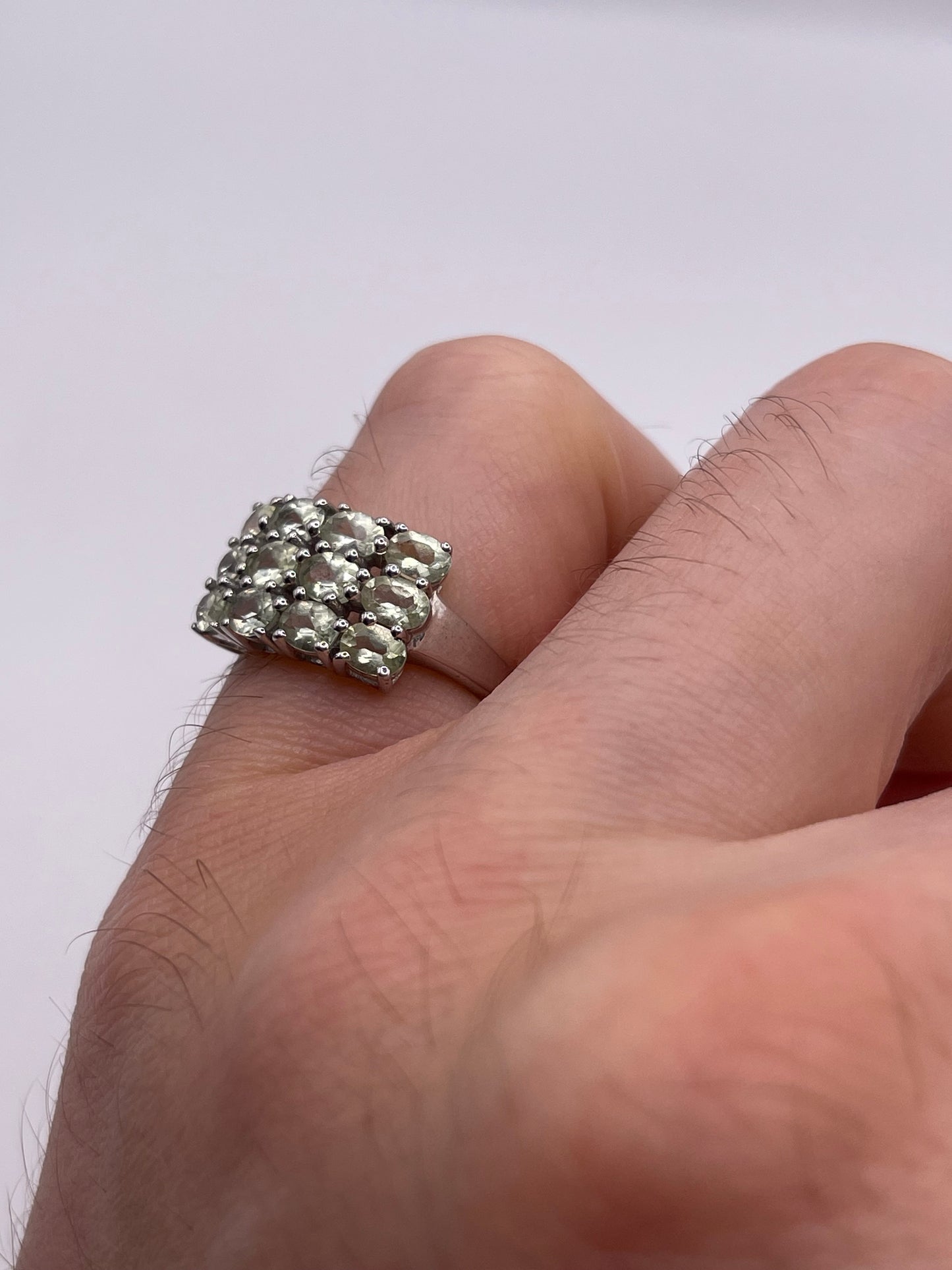 Silver gemstone ring
