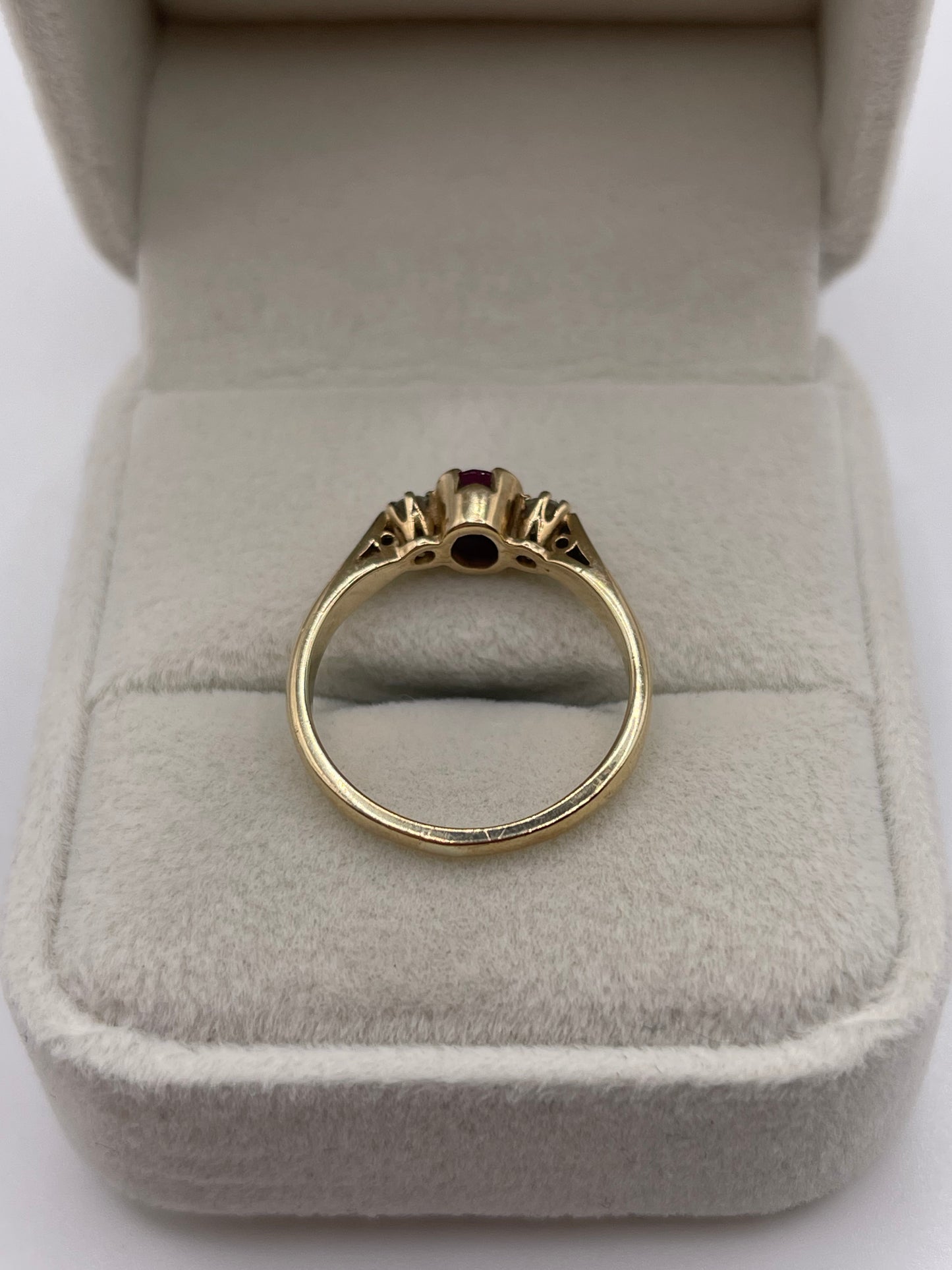 9ct gold ruby and diamond ring