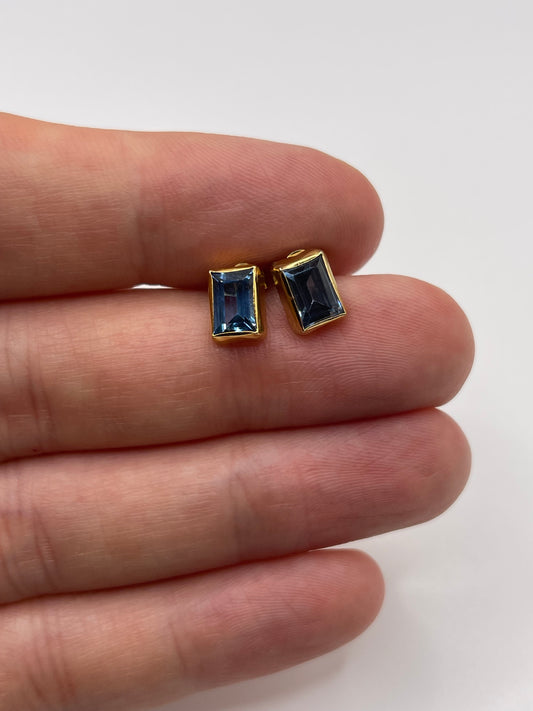 9ct gold synthetic spinel earrings