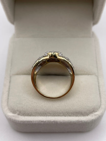 9ct gold diamond cluster ring