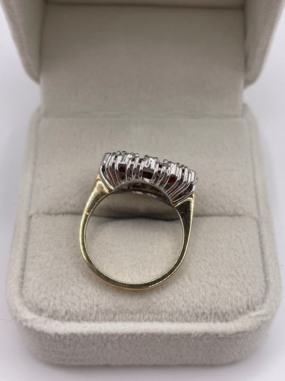 9ct gold garnet and diamond ring