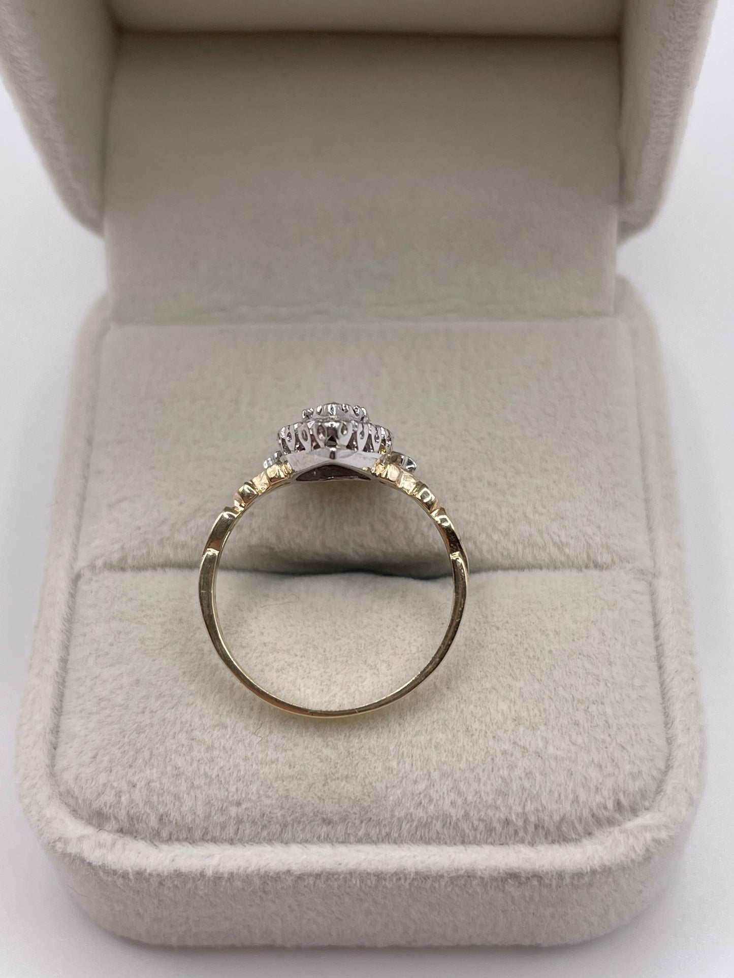 9ct gold sapphire and diamond heart ring