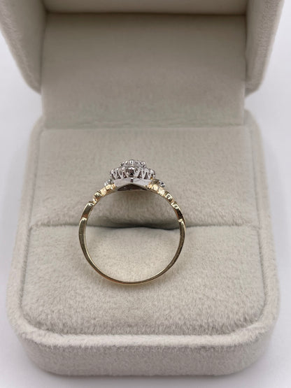 9ct gold sapphire and diamond heart ring