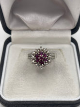 Load image into Gallery viewer, 18ct white gold ruby and diamond ring
