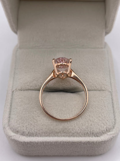 9ct rose gold morganite and diamond ring