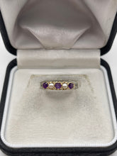 Load image into Gallery viewer, 9ct gold amethyst and pearl ring
