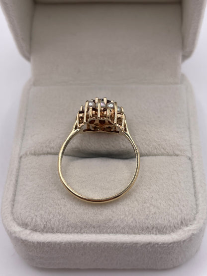 9ct gold garnet and pearl ring