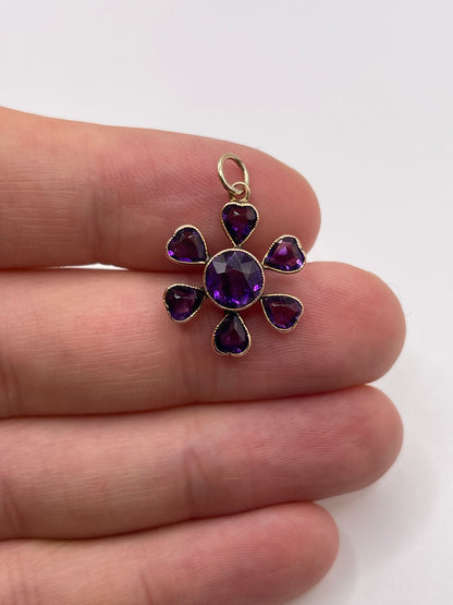 Antique 9ct gold amethyst pendant