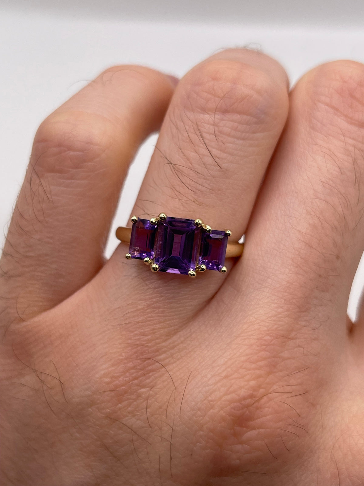 9ct gold amethyst ring