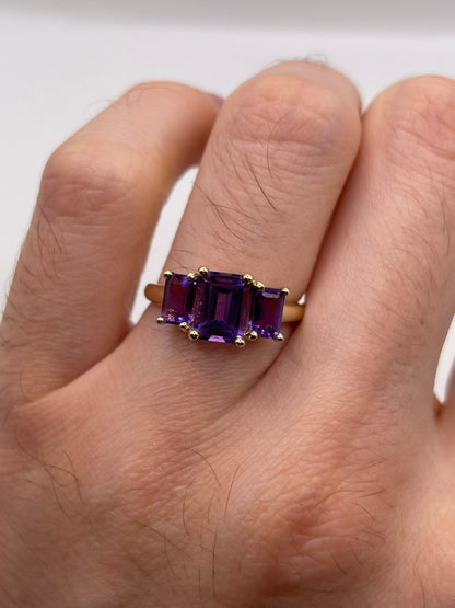 9ct gold amethyst ring