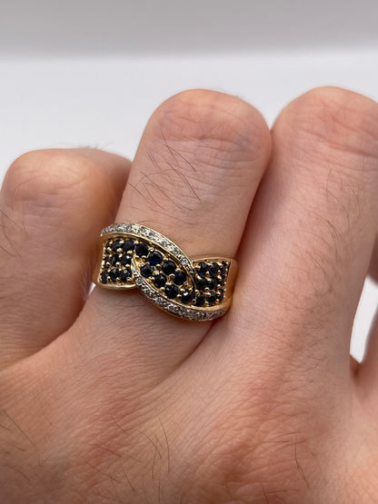 9ct gold sapphire and diamond ring