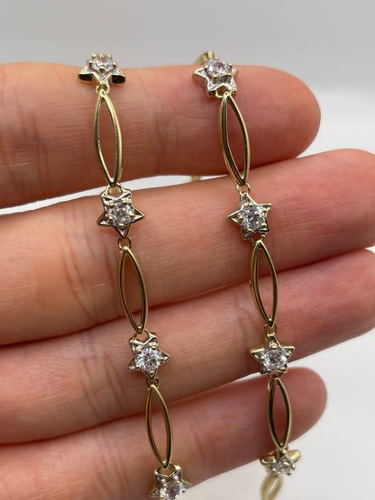 9ct gold cz star necklace