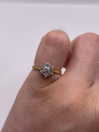 18ct gold diamond cluster ring