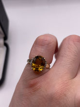 Load image into Gallery viewer, 9ct gold citrine and diamond ring
