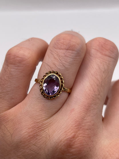 9ct gold amethyst ring