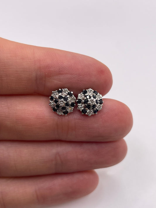 9ct gold sapphire and diamond earrings
