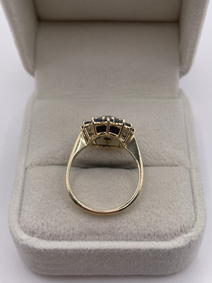 9ct gold opal triplet and sapphire ring