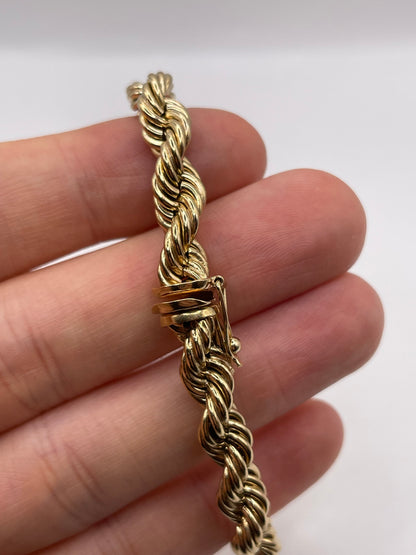 9ct gold rope bracelet