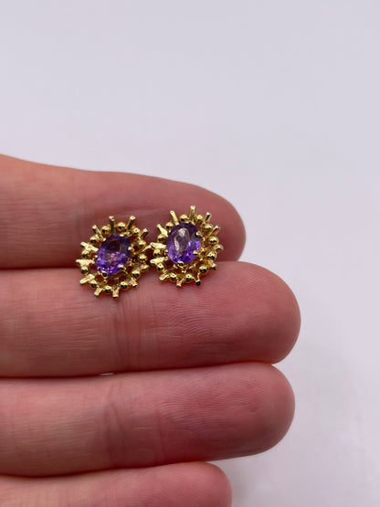 9ct gold amethyst earrings