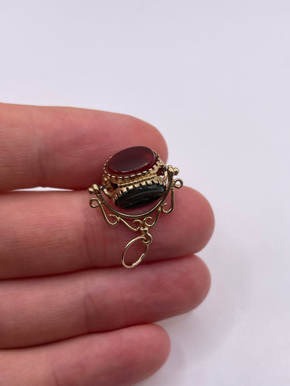 9ct gold gemstone spinning fob pendant