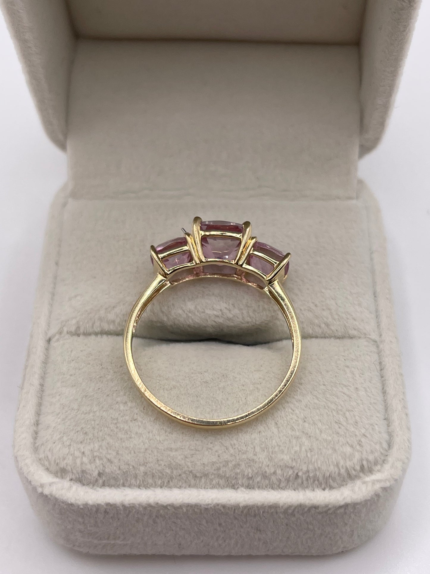 9ct gold pink topaz ring