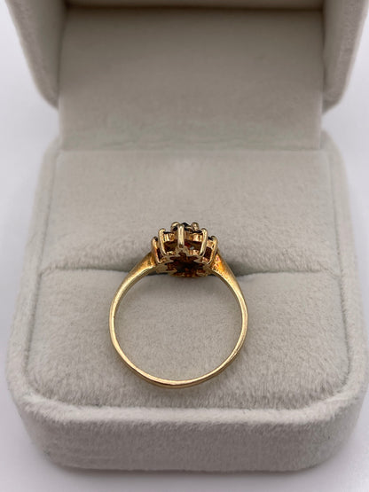 9ct gold garnet cluster ring