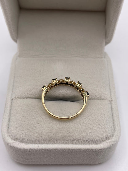 9ct gold sapphire and diamond ring