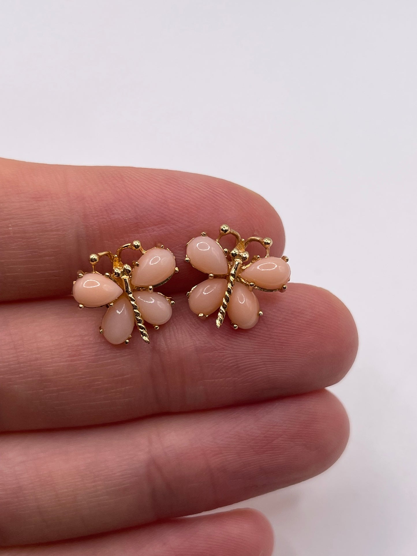 14ct gold coral earrings