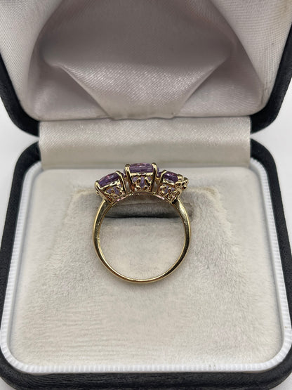9ct gold amethyst ring