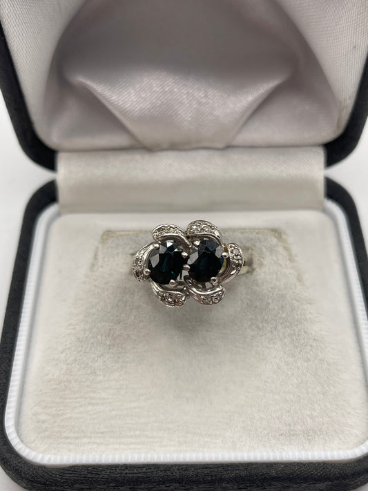 14ct gold sapphire and diamond ring