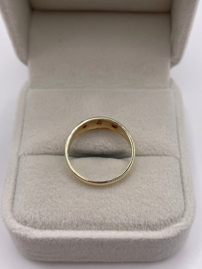 9ct gold coral gypsy ring